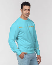 Load image into Gallery viewer, Turquoise &amp; Orange KAC Classic Men&#39;s Classic French Terry Crewneck Pullover