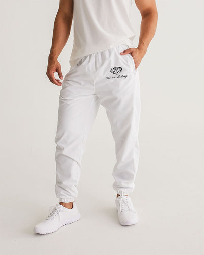 White & Black Logo Track Pants Men's Track Pants