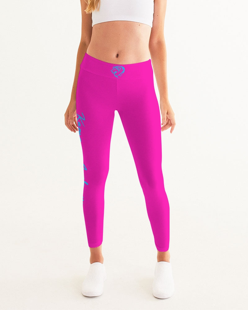 Pink & Light Blue KAC Logo Women's Yoga Pants