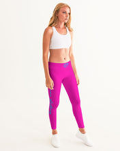 Load image into Gallery viewer, Pink &amp; Light Blue KAC Logo Women&#39;s Yoga Pants